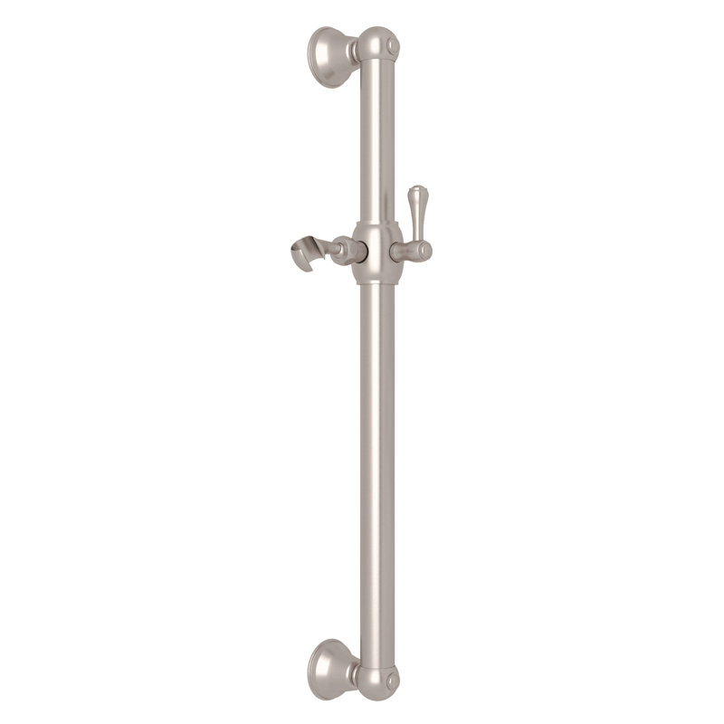 Rohl 36" Grab Bar With Sliding Handshower Holder, Satin Nickel, 26.25" W