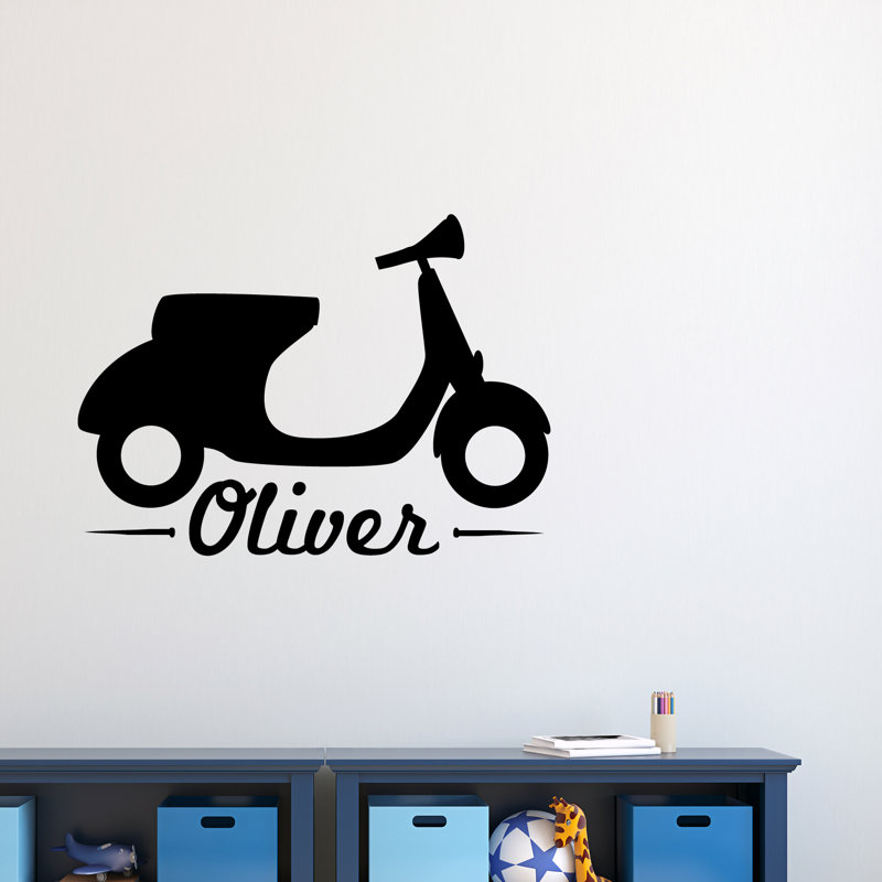 Adhésif décoratif scooter, Noir, Oui