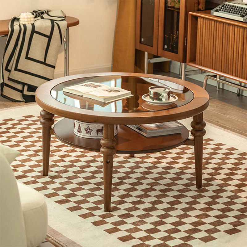 French-style elegant coffee table, 15.75" H x 39.37" L x 39.37" W