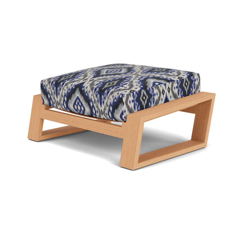 Pursuit Rectangle Outdoor Ottoman Patio Ottoman, Yoko Mediterranean