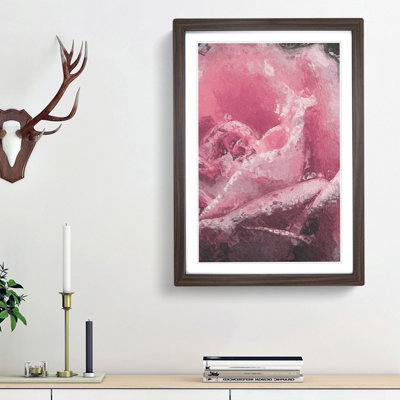 Petals of a Pink Rose in Abstract - Picture Frame Painting Print