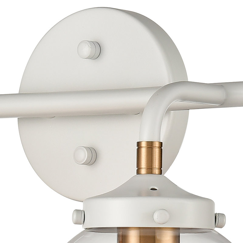 White and Nickel 4-Light Dimmable Vanity Light with Clear Glass Shades