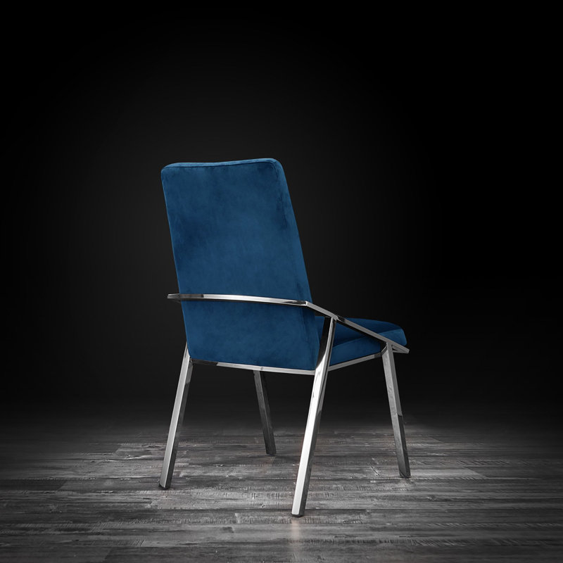 Chaise d'appoint Ingleside, Bleu très foncé, Argent argent