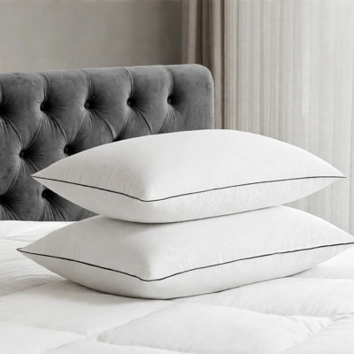 100% Organic Cotton Cover Luxury Hotel Standard Size Plush Feather Down Bed Pillows