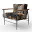 Fauteuil d'appoint décoratif en velours doré et noir ivoire Marble IV-115445209