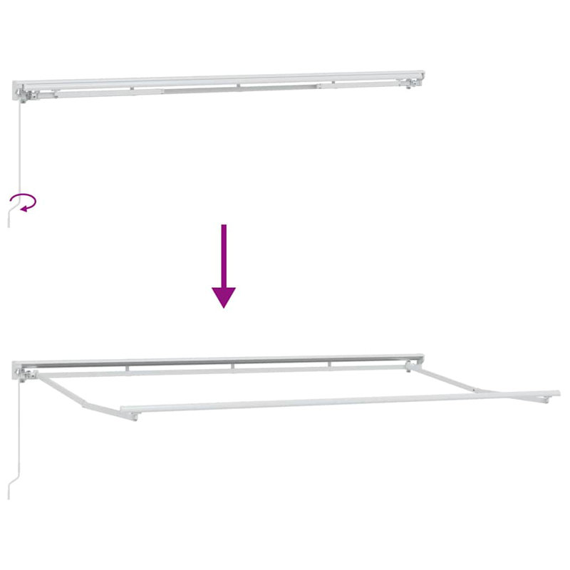 Retractable Awning, 350 cm W x 200 cm D, Blue/White/White