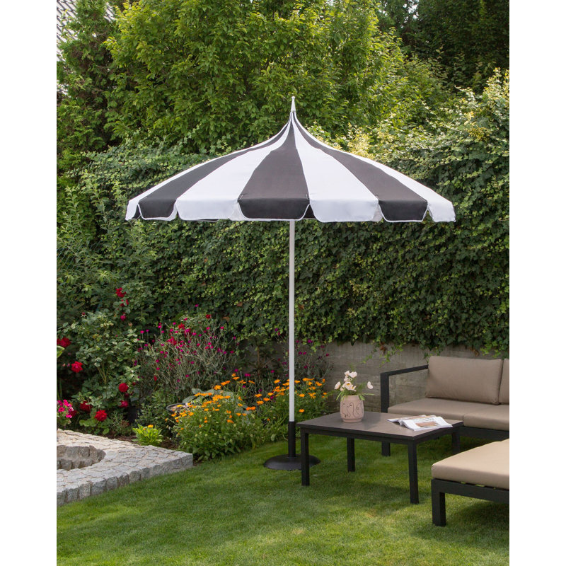 MINOA Market Parasol, Black/White