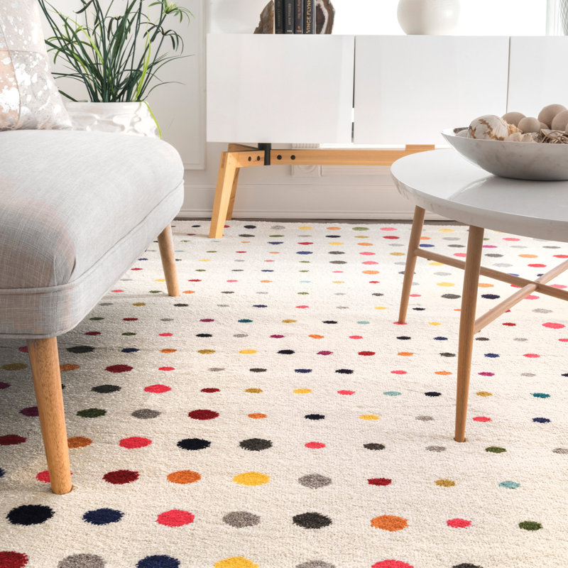 Latchford Polka Dots Indoor Rug, Rectangle 5' x 8'