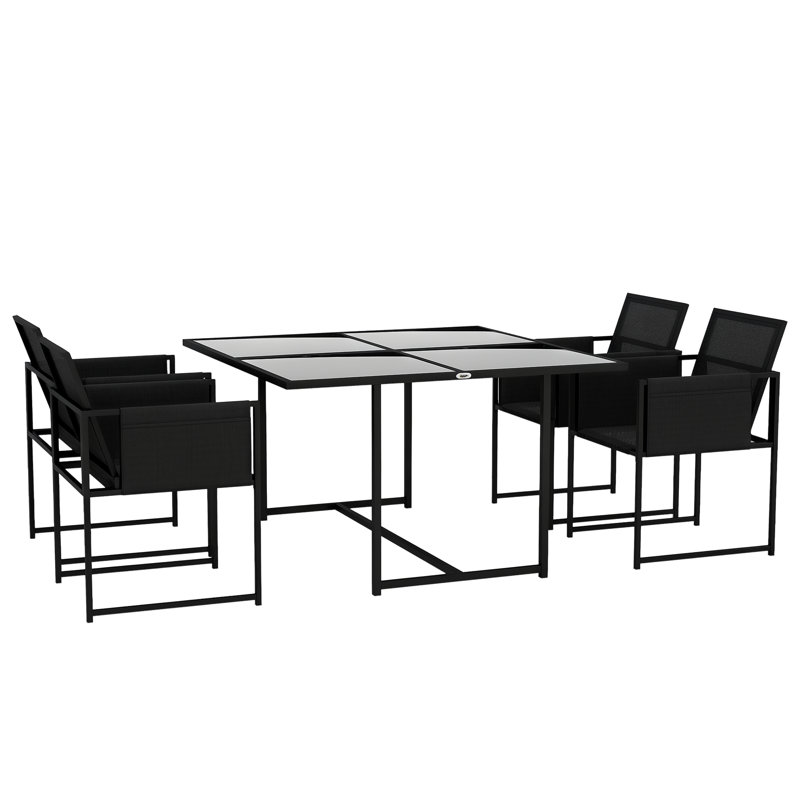Steel Patio Dining Set Table,
