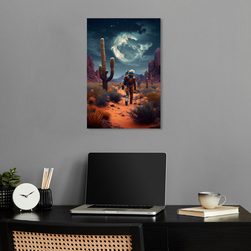 Astronaut Desert Canvas Modern Art by Notoriart, 10" x 15"