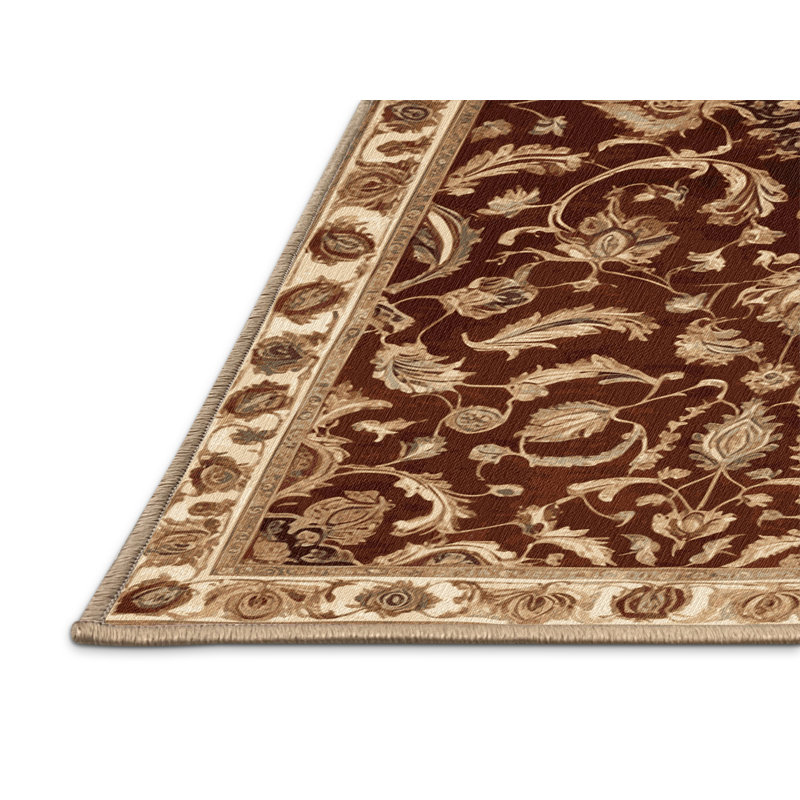 Tapis brun lavable à la machine, Rectangulaire 7 pi x 10 pi