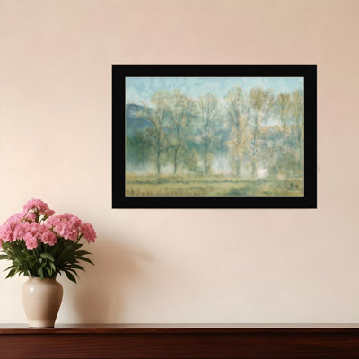«Peaceful Tree Line», impression murale encadrée noire