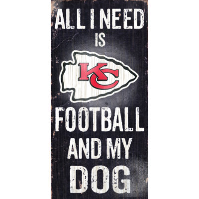 "NFL Football and my Dog", art textuel sur bois