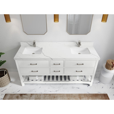 Parker 72'' Double Bathroom Vanity with Top