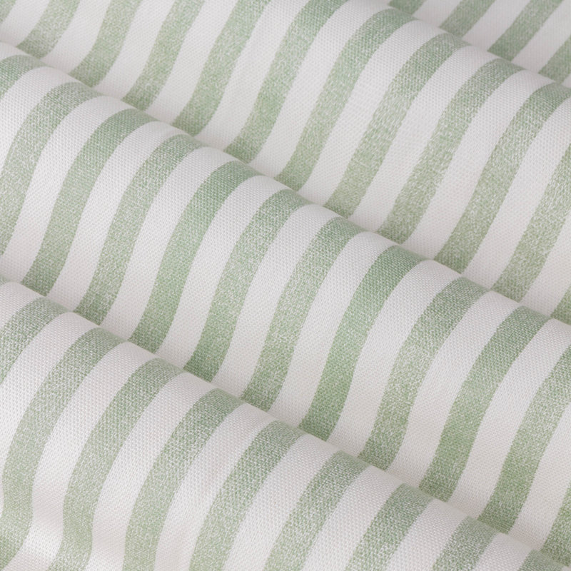 Hebden Striped 100% Cotton Pencil Pleat Curtains, 117cm Width x 183cm Drop, Green