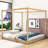 Boones King Wooden Canopy Platform Bed-458848380