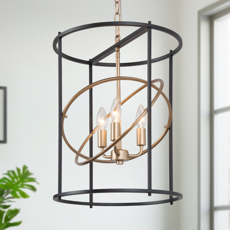 3 - Light Gold Unique Drum Pendant