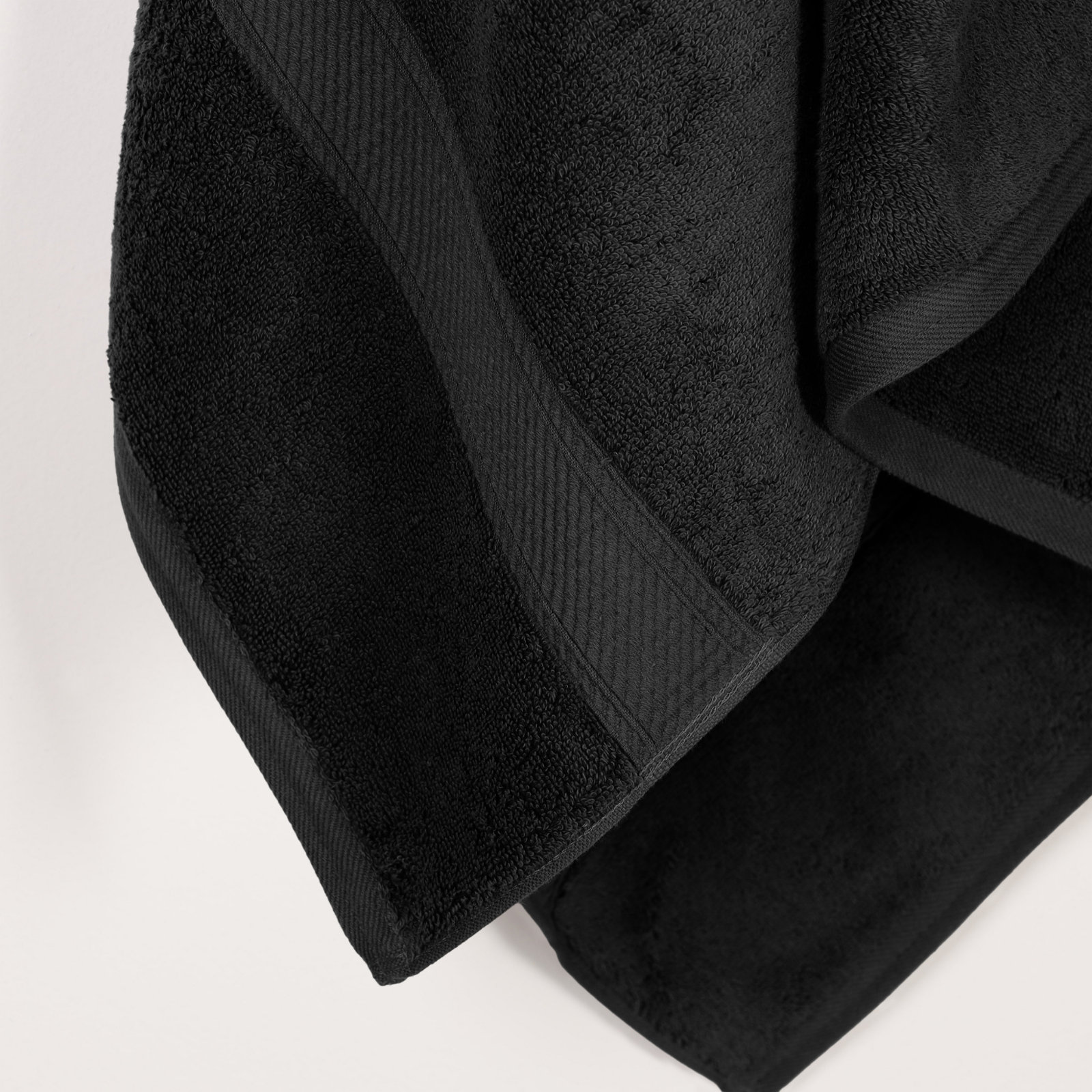 2-Piece Egyptian Cotton Bath Towel Set, Black