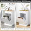 White MDF Tilt-Out Trash Cabinet - Kitchen Storage With Pull-Out Drawer & 10-Gallon Compartment, Pet-Proof Design-116302141