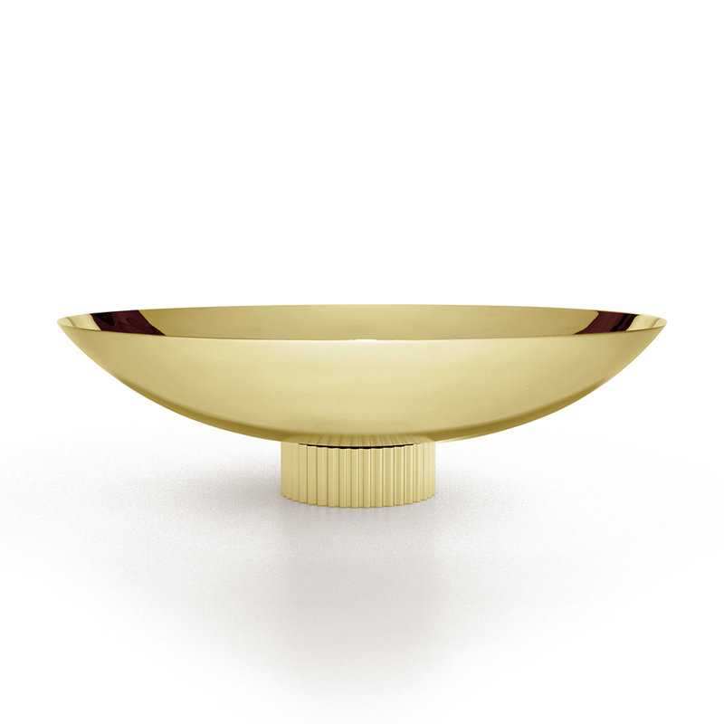 Striations Stainless Steel Fruit Bowl, Gold