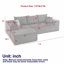 Canapé modulaire rembourré Boneless avec 6 coussins, aucun assemblage requis-49330817-34834485-34834487