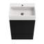 Meuble-lavabo autoportant moderne en noir mat - Lavabo en céramique et armoire de rangement pratique avec espace organisé-7841016