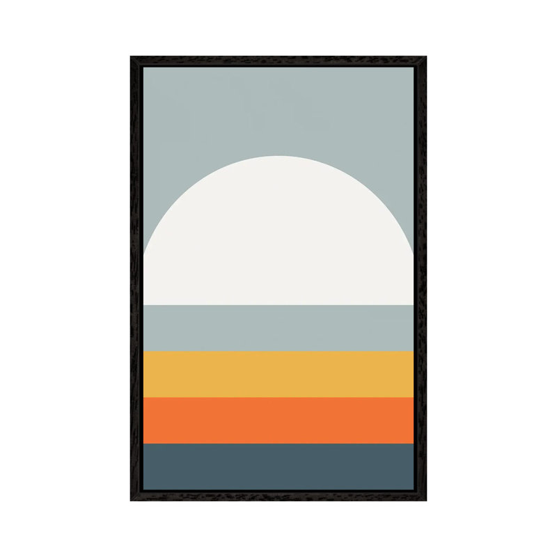 Single Picture Frame Print on Canvas, 101.6 cm H x 66.04 cm W, Black Framed, Silver/White/Corn