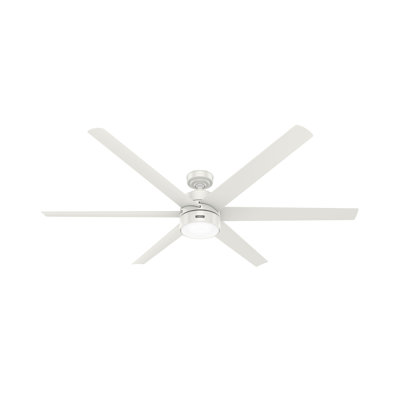 72" Solaria 6 - Blade Outdoor Standard Ceiling Fan with Wall Control and Light Kit Included