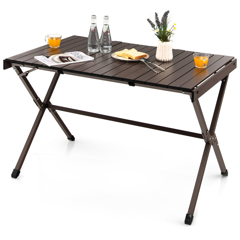 Table pliante portative 43 ", Brun