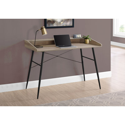 Bureau d'ordinateur, bureau personnel, ordinateur portable, tablettes de rangement, L 48 po, stratifié de travail, métal, contemporain, moderne