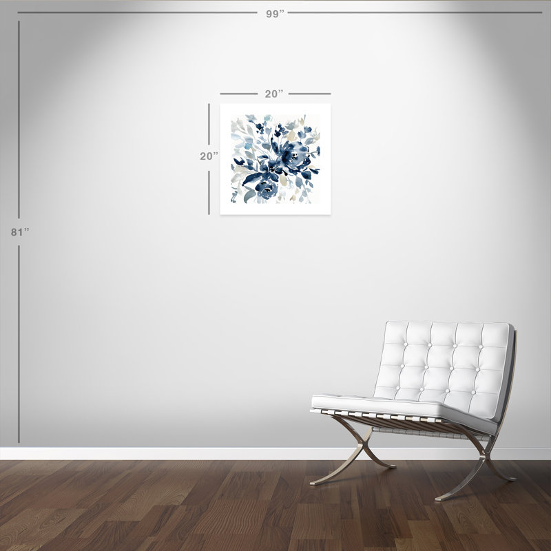 Indigo Garden I - peinture sans cadre, H 20 po x l 20 po x P 0,1 po