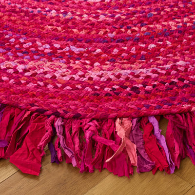 Tapis en coton tressé à la main de couleur unie