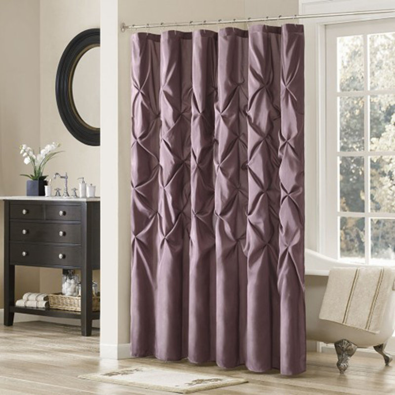 Rideau de douche capitonné semi-transparent, Mauve