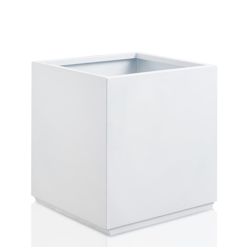 Metal Planter Box, White, 20" H x 17" W x 17" D