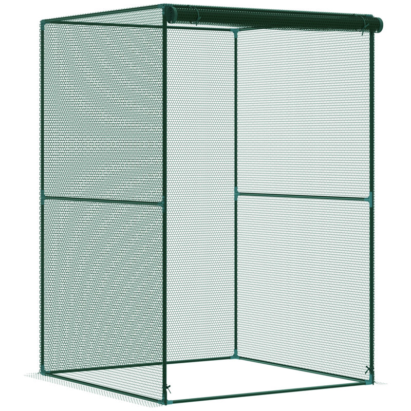4' X Garden Crop Protection , - , Zippered Entrance, Rust- Steel Frame, To Plants From Backyard Plant Shielding Cage, Mesh Harms