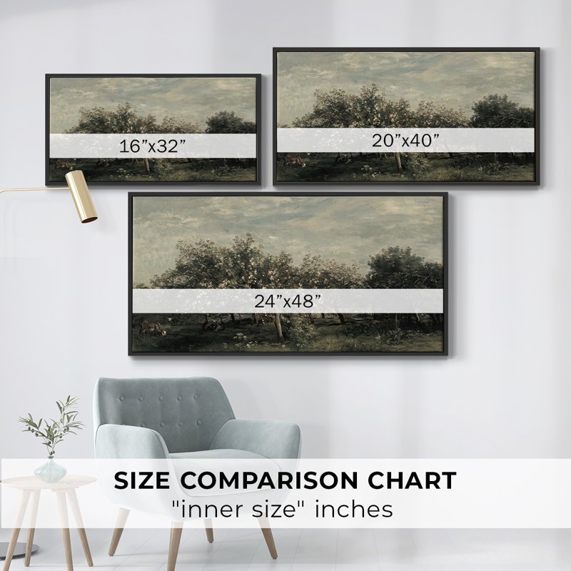 Série paysage - DCC XXXV - Toile tendue avec châssis encadré - Prêt à être accroché, H 17 po x l 33 po, Noir