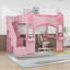 Lit mezzanine double avec bureau réglable, rangement pour escalier et éclairage DEL-1263132950