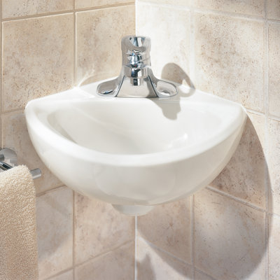 American Standard Corner Minette 11'' Ceramic Specialty Bathroom Sink with Overflow