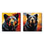 Illustration abstraite d'ours coloré I - ensemble de 2 impressions sur toile d'ours-1955771821-1955771817