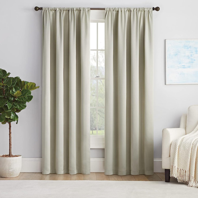 Blackout Curtain Single Panel, 63" W x 54" L, Stone