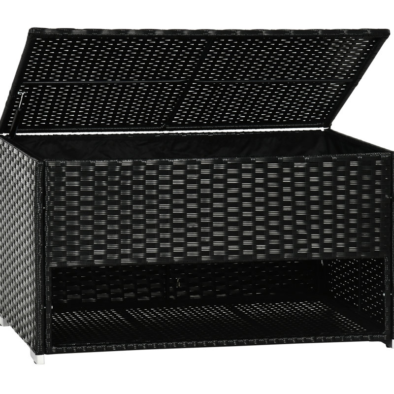 Black Deck Box From For Poolside - Store Towels, , Tools In Storage By Garden Tools, Pool Towels Style With