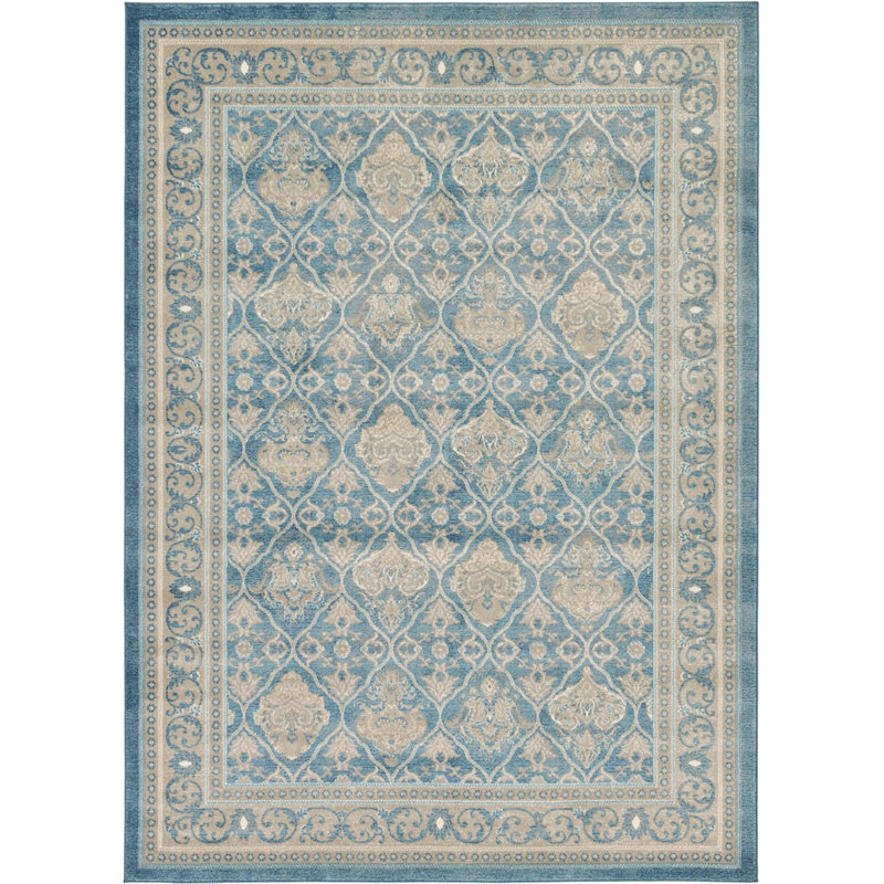 Tapis oriental bleu Linz, Rectangle 5 pi x 8 pi