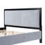 Grand lit tapissier avec tête de lit moelleuse, cadre gris et noir-2068149674