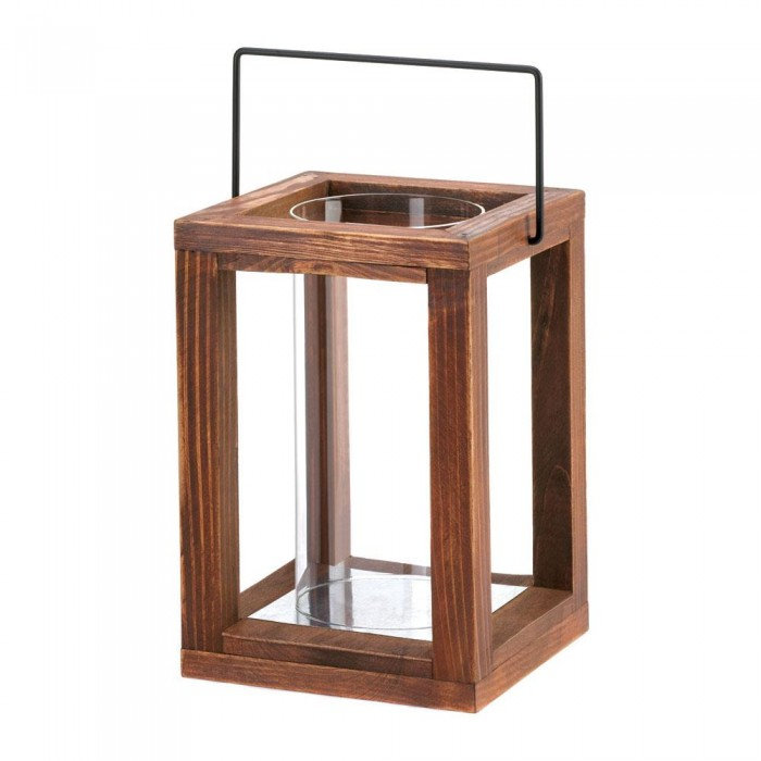 Lanterne en bois/verre