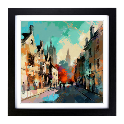 City Of Cambridge Expressionism - Framed Print