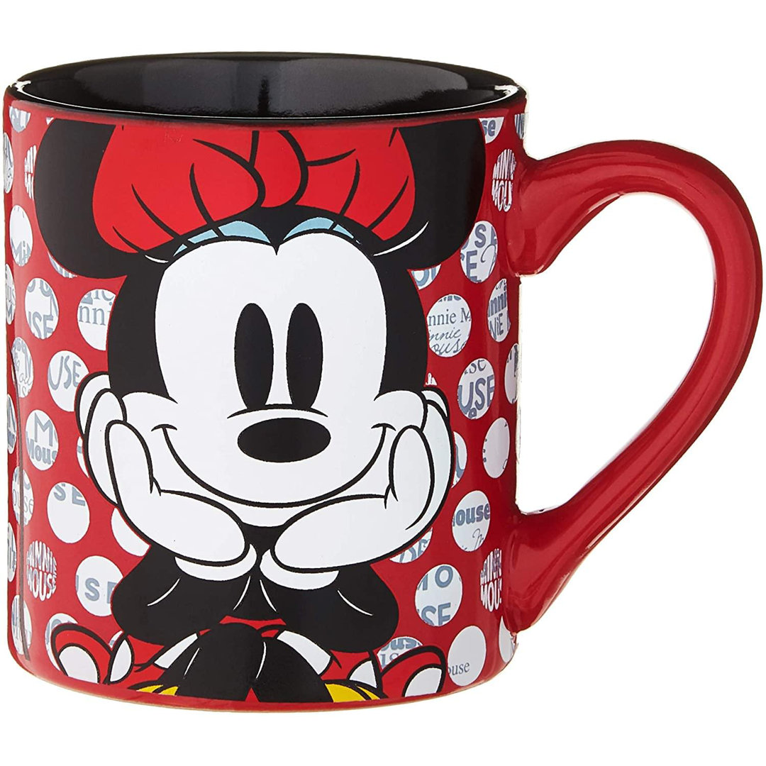 Disney Minnie Mouse Rock The Dots 14Oz Ceramic Coffee Mug Silver Buffalo
