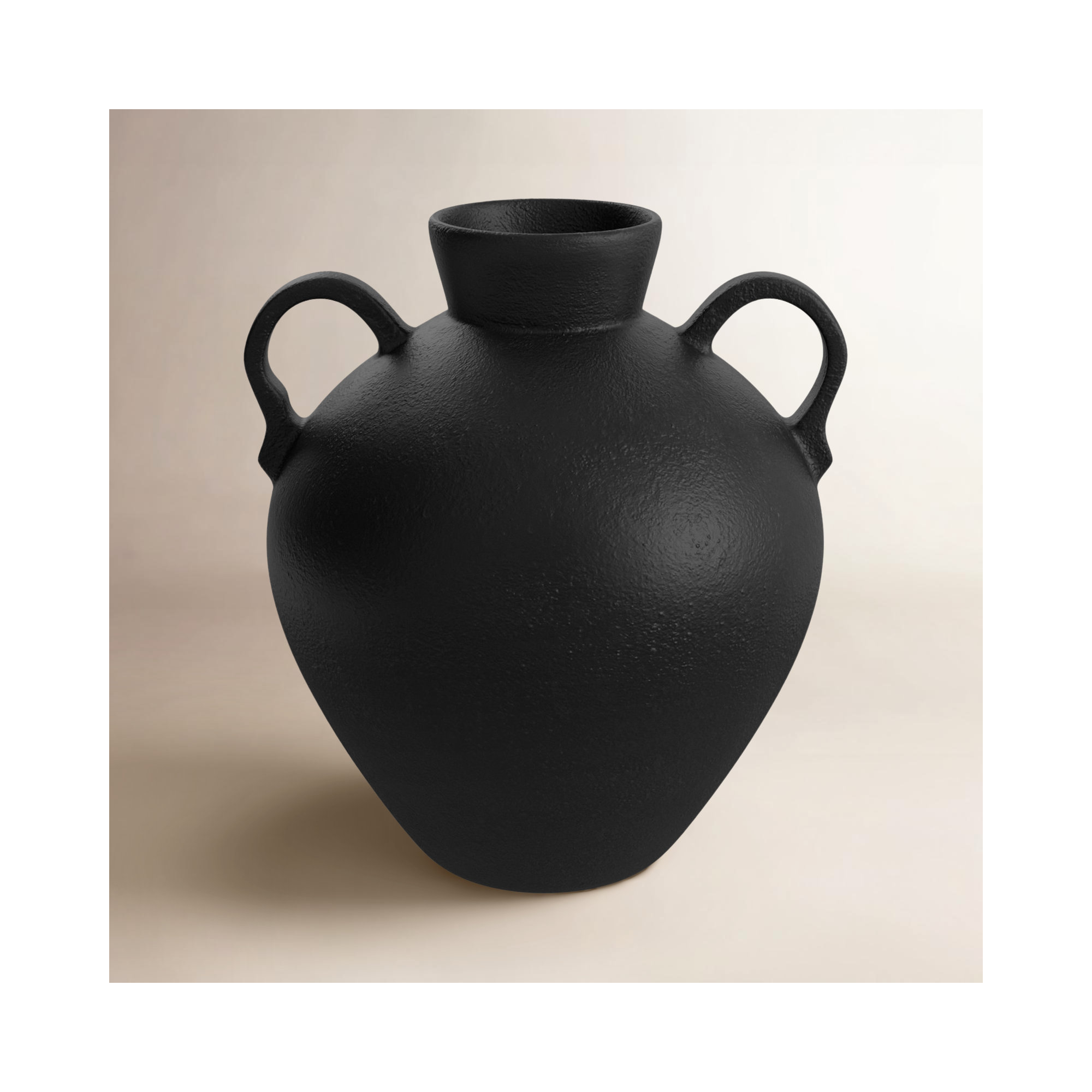 Sagebrook Home Bronsyn Terracotta Vase: Timeless Handcrafted Decor Accent Piece, Textured Black