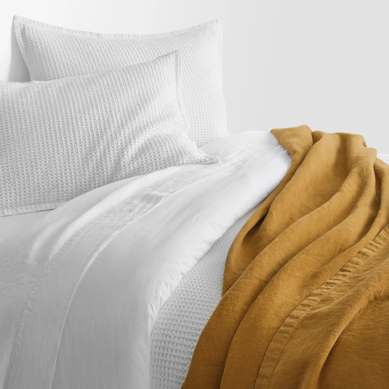 Rainy Hand Woven Throw Blanket, Mustard