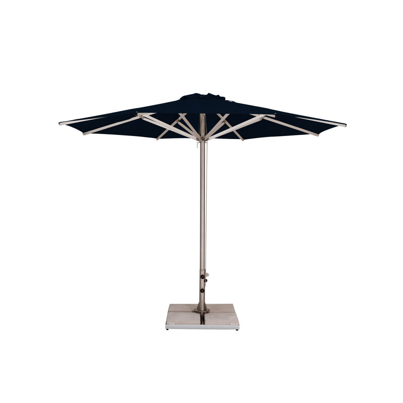 Storm 11.5' Round Umbrella, Navy Blue, Paver Frame