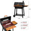 Barbecue au charbon Royal Gourmet de 28 pouces avec tablettes latérales en bois noir